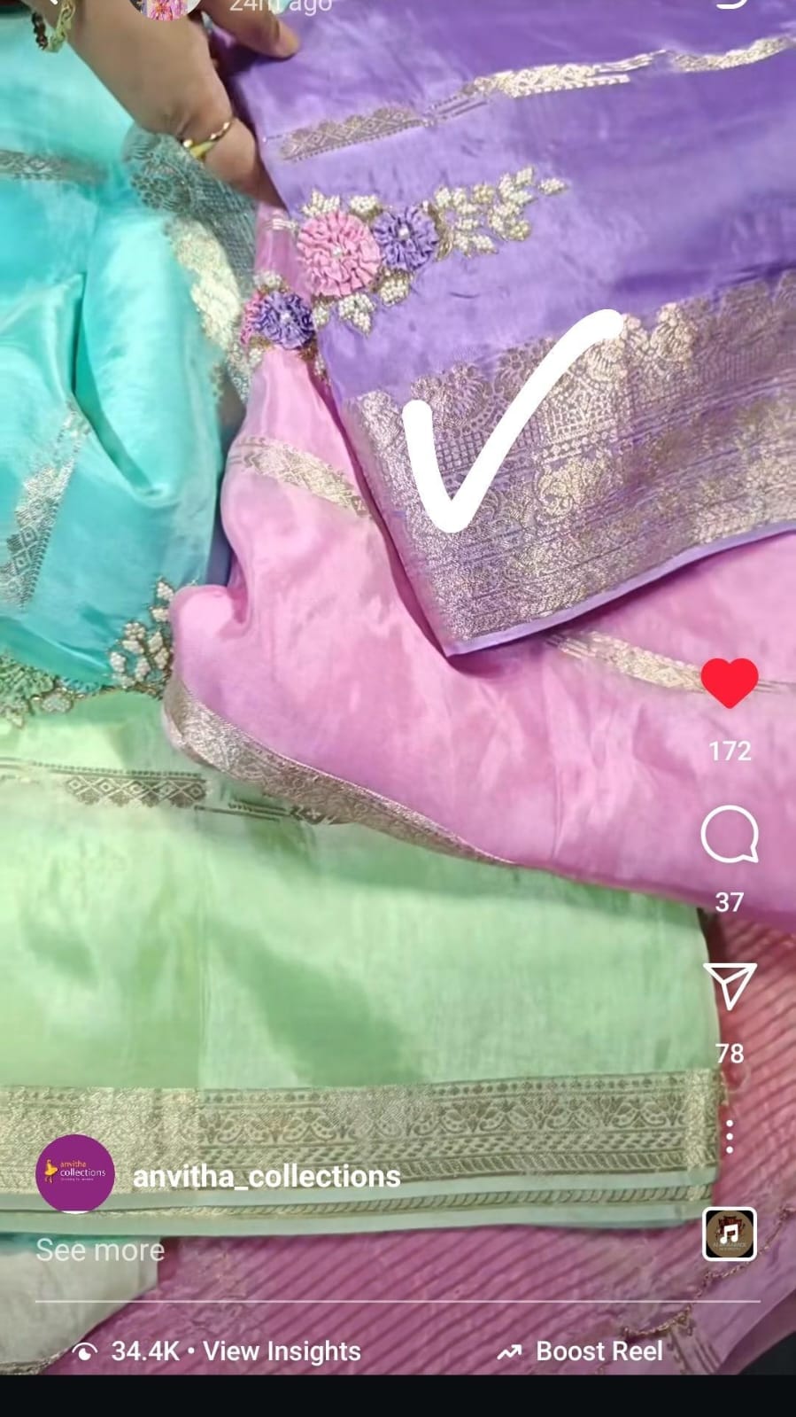 Saree Pure Satin Crepe