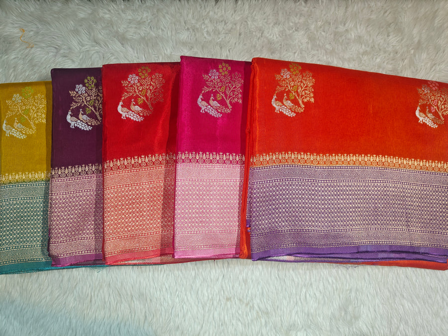 Pure Russian Silk With Contrast Blouse