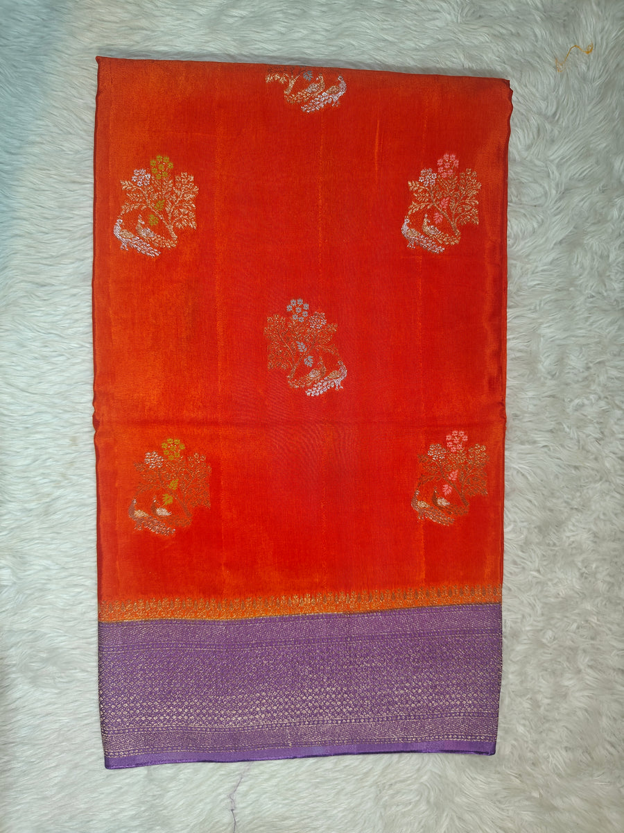 Pure Russian Silk With Contrast Blouse
