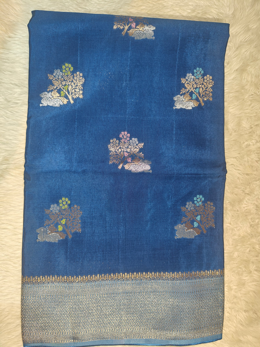 Pure Russian Silk With Contrast Blouse