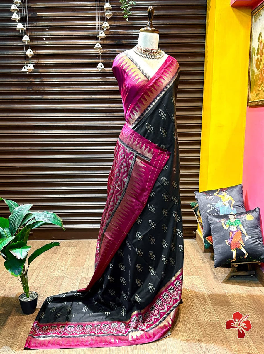 Ikkat Inspired Soft Silk Sarees