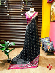 Ikkat Inspired Soft Silk Sarees