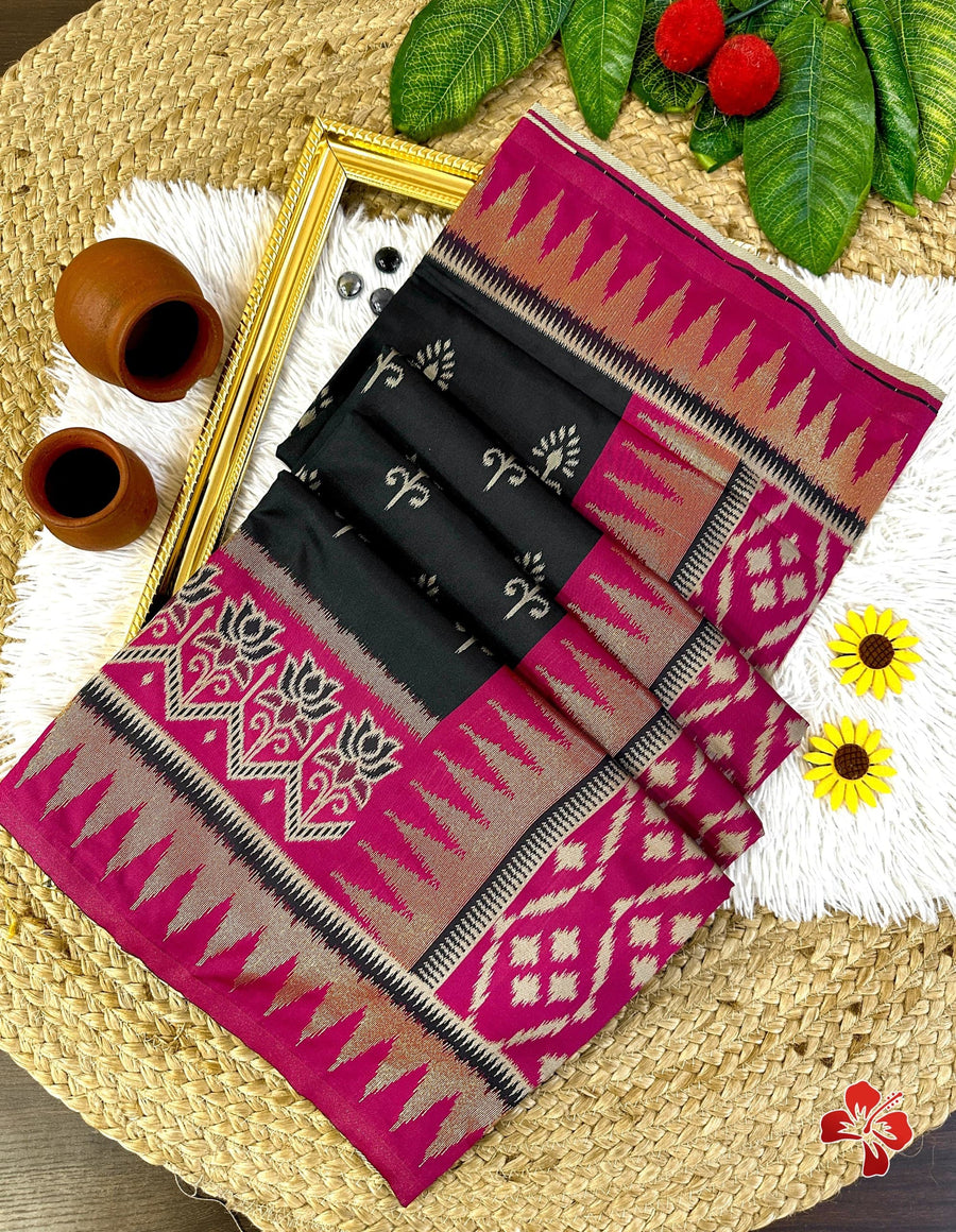 Ikkat Inspired Soft Silk Sarees