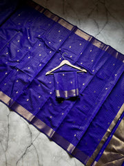 Semi Soft Zari Check silk Saree