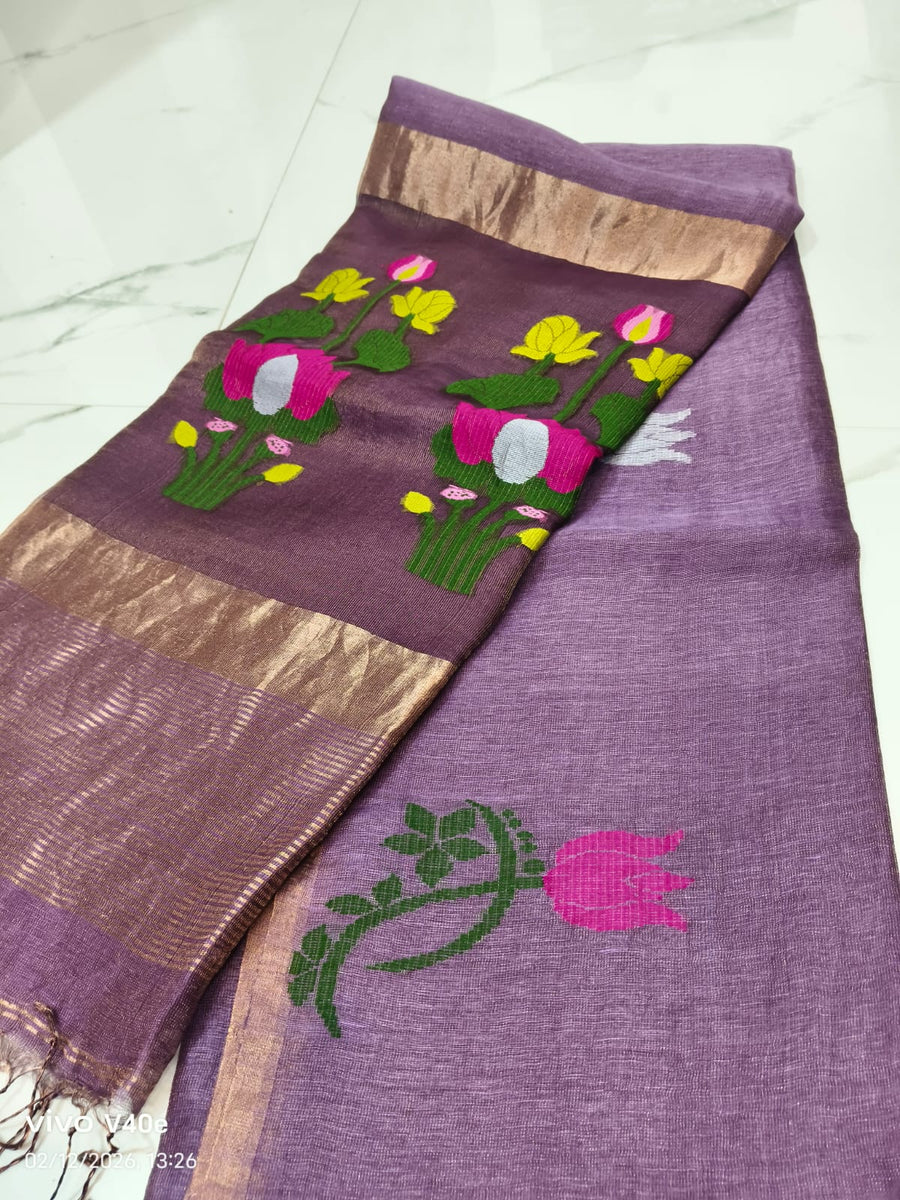 Pure Linen Jamdani