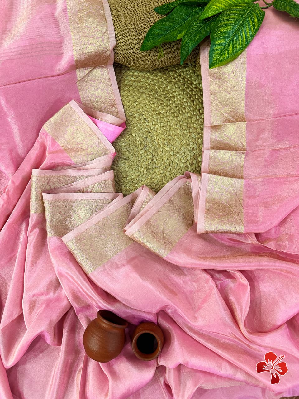 Baby pink saree
