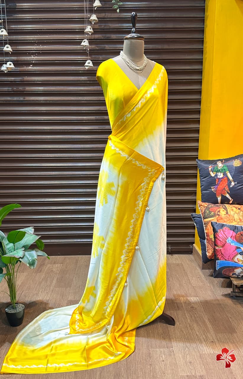 Viscose satin silk saree