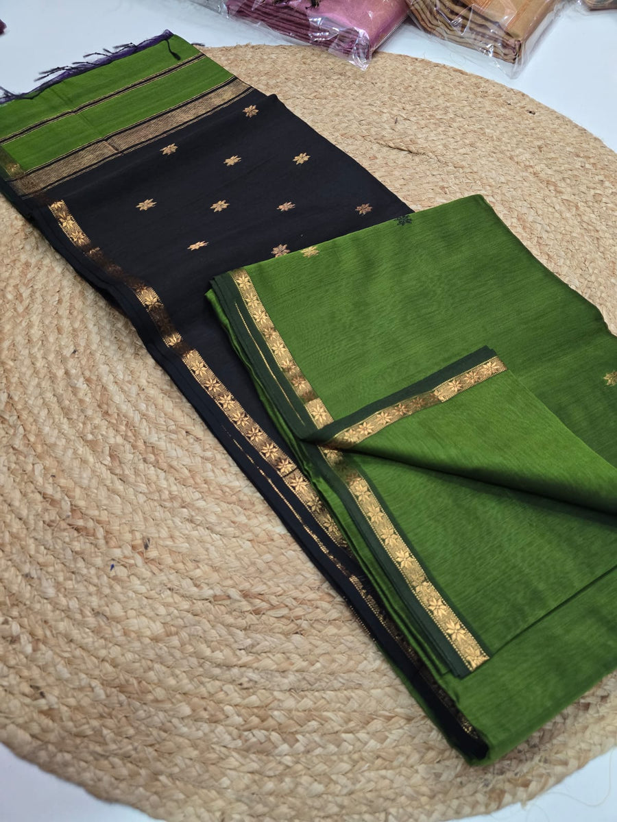 Pure Maheswari handloom Small border butti sarees