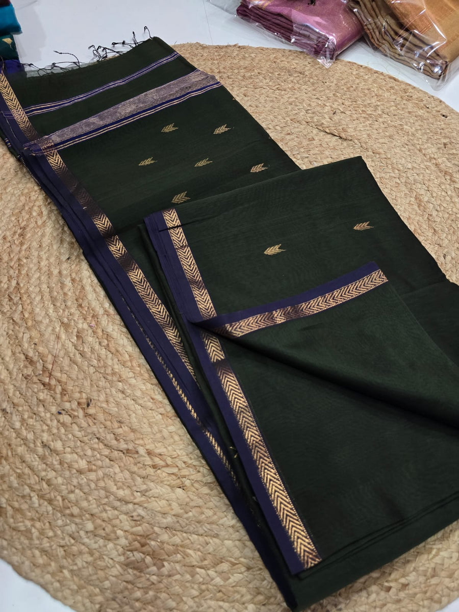 Pure Maheswari handloom Small border butti sarees