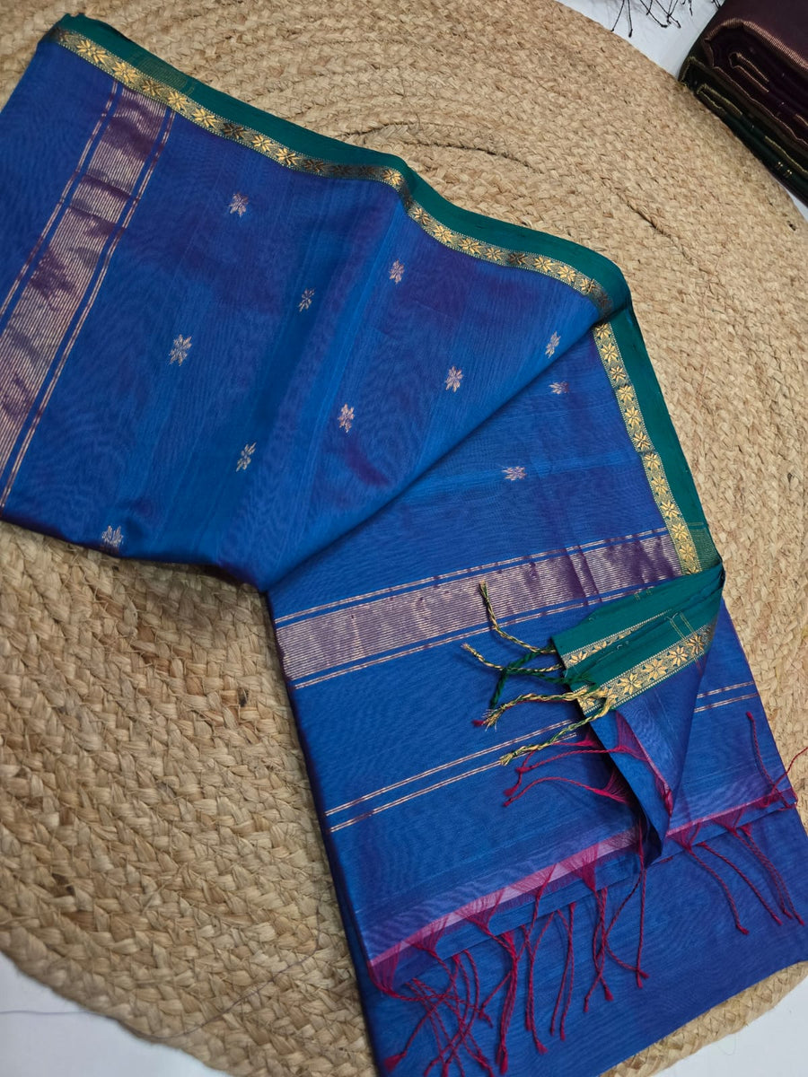 Pure Maheswari handloom Small border butti sarees