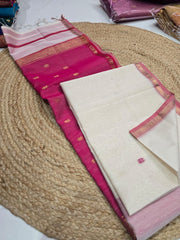 Pure Maheswari handloom Small border butti sarees