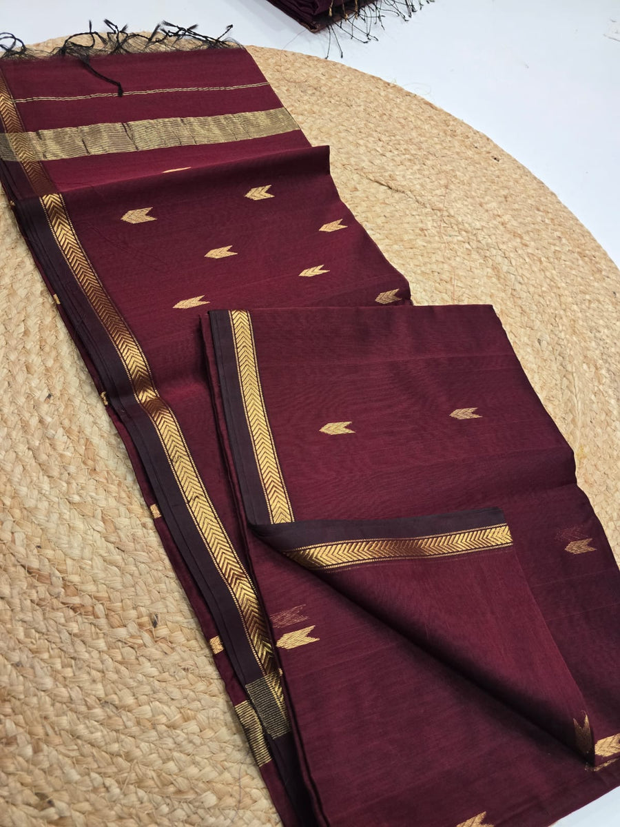 Pure Maheswari handloom Small border butti sarees