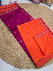 Pure Maheswari handloom Small border butti sarees