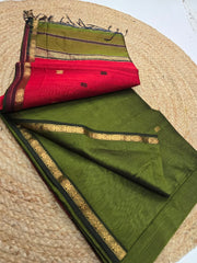 Pure Maheswari handloom Small border butti sarees
