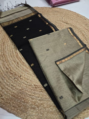 Pure Maheswari handloom Small border butti sarees