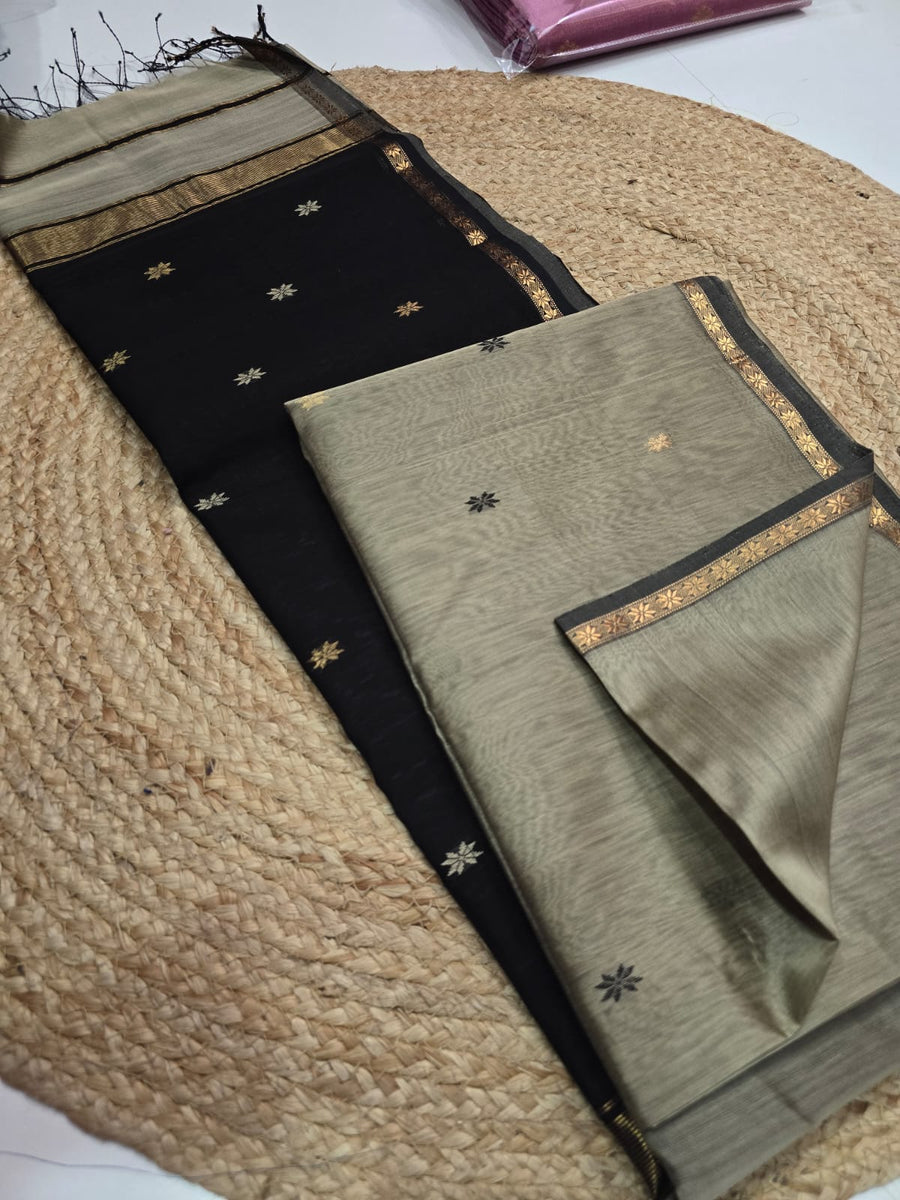 Pure Maheswari handloom Small border butti sarees