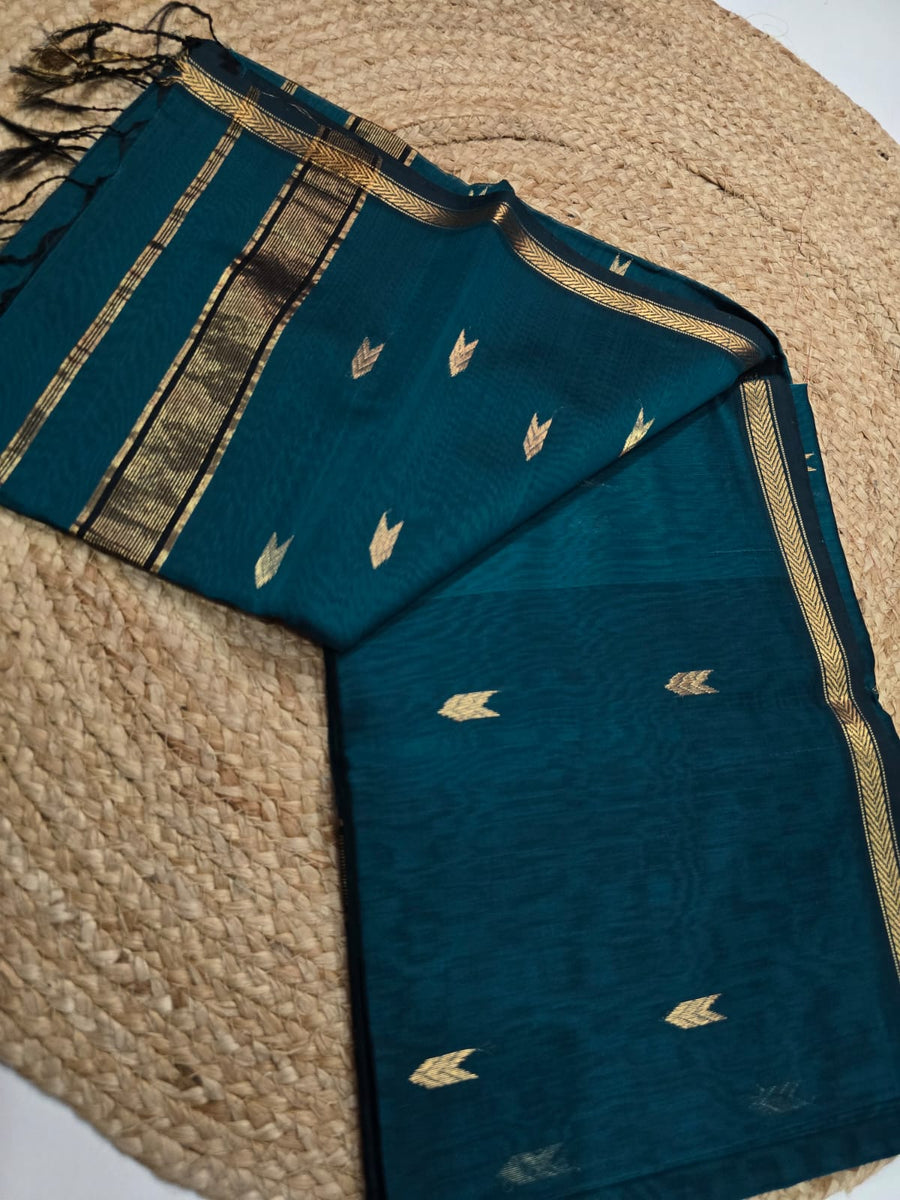 Pure Maheswari handloom Small border butti sarees