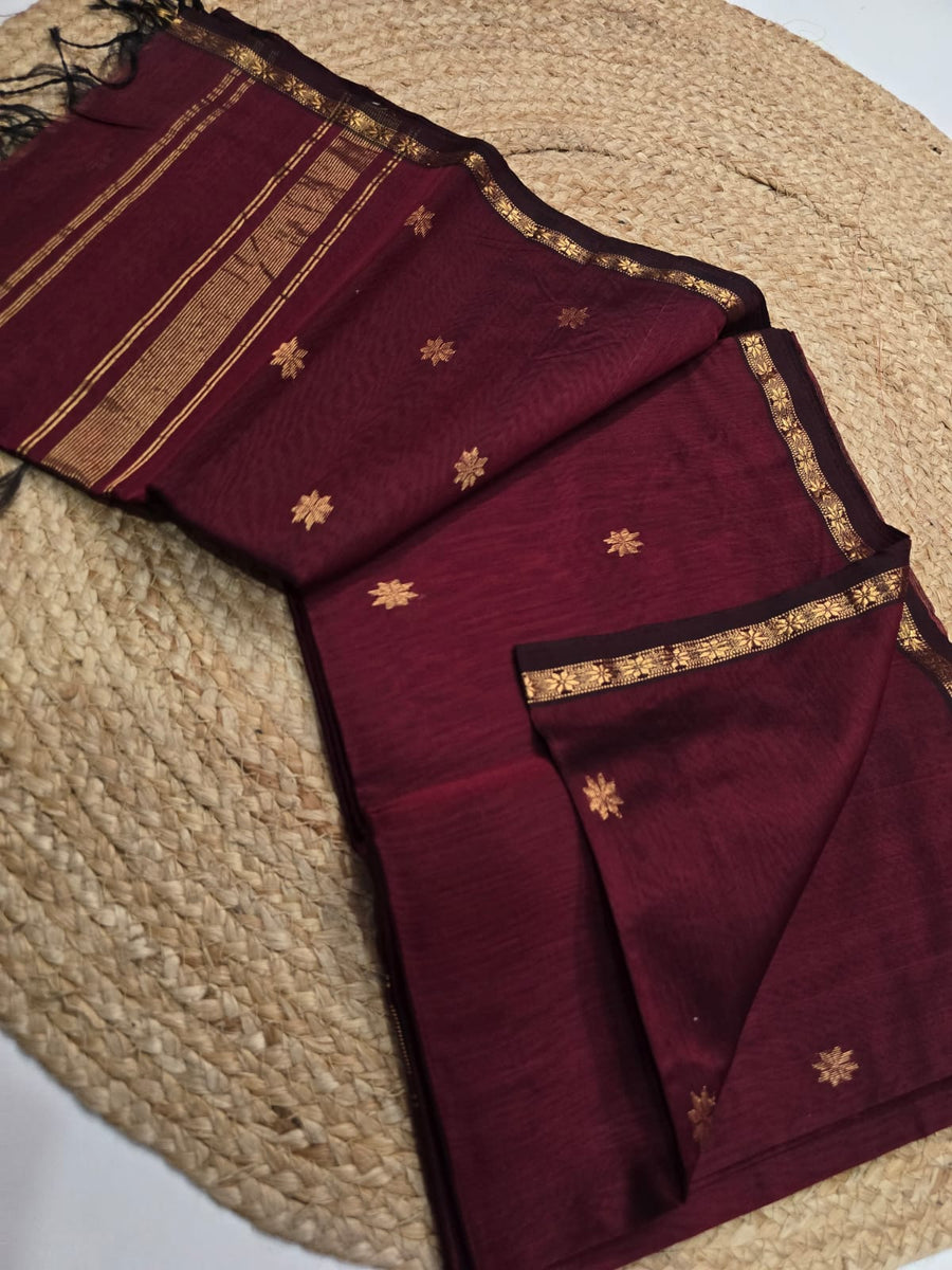 Pure Maheswari handloom Small border butti sarees