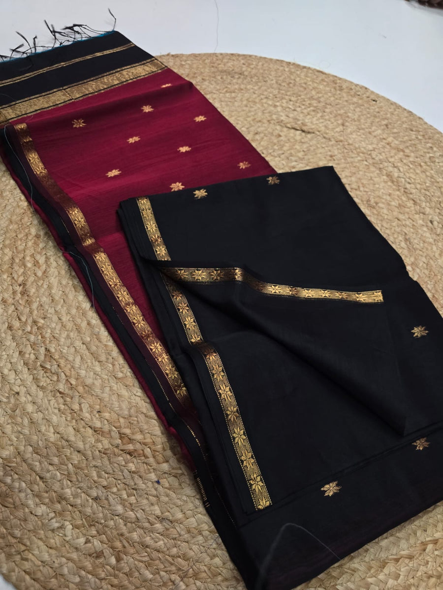 Pure Maheswari handloom Small border butti sarees