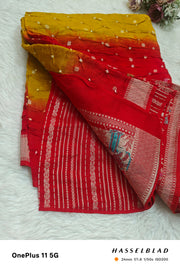 pure Bandhini silk saree
