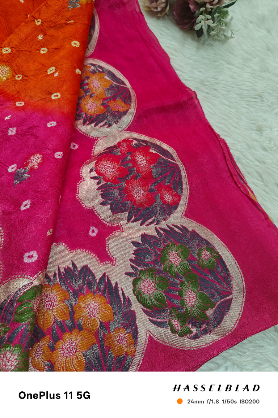pure Bandhini silk saree