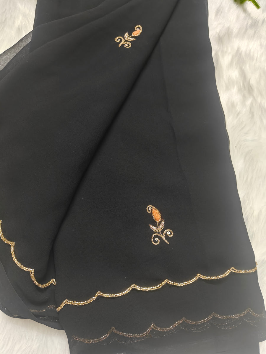 Georgette with hand work