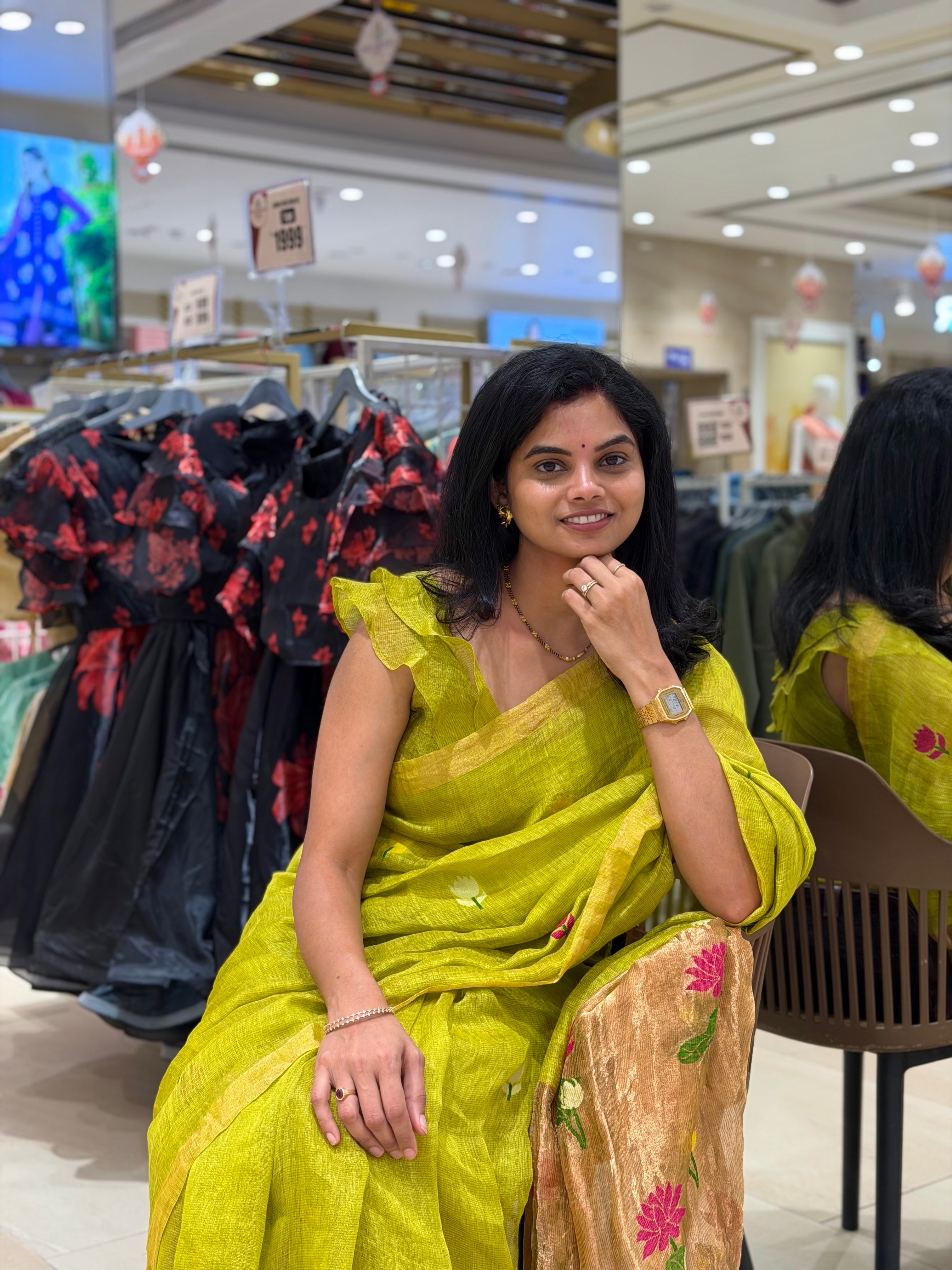 Pure tissue linen jamdani saree