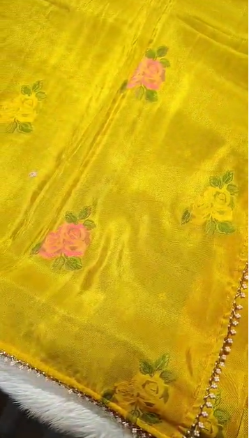 Pure Tussar Tissue Georgette saree