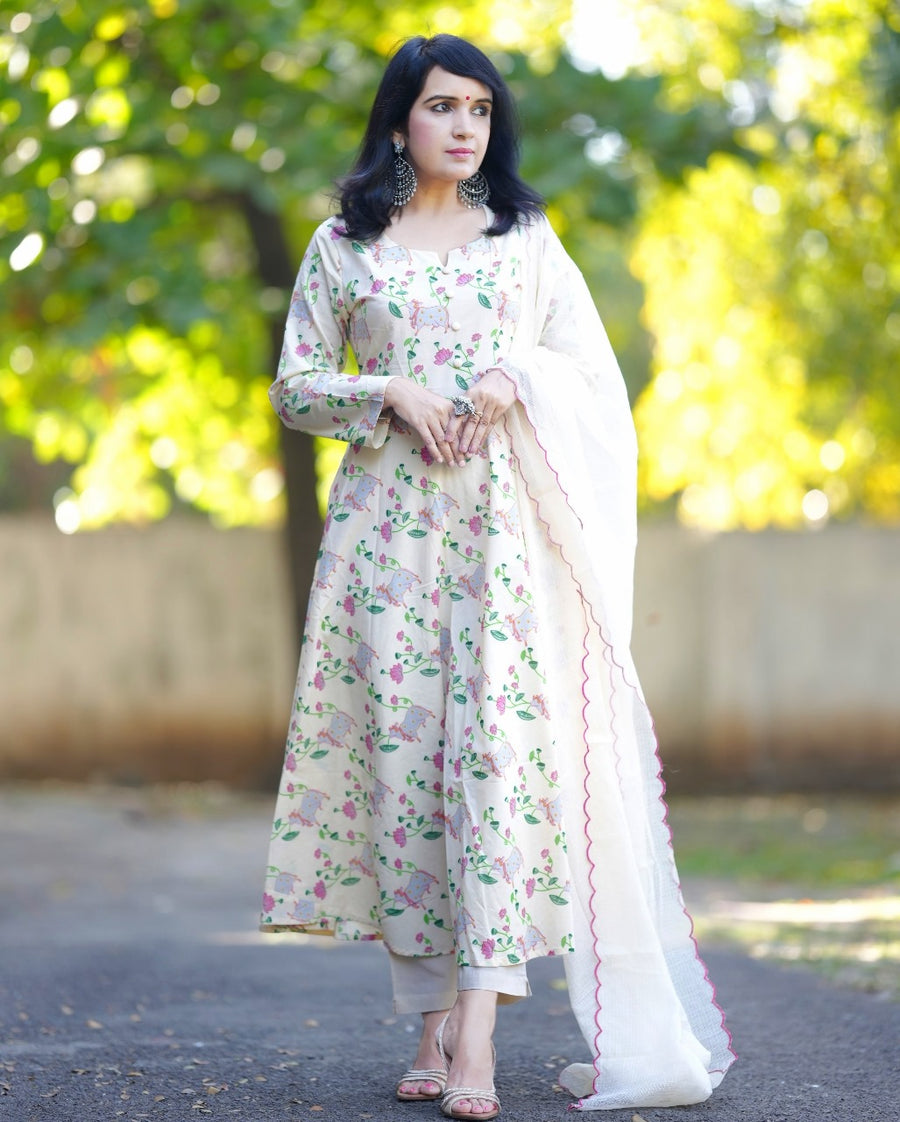 PICHWAI PRINT ANARKALI SET - Anvitha Collections