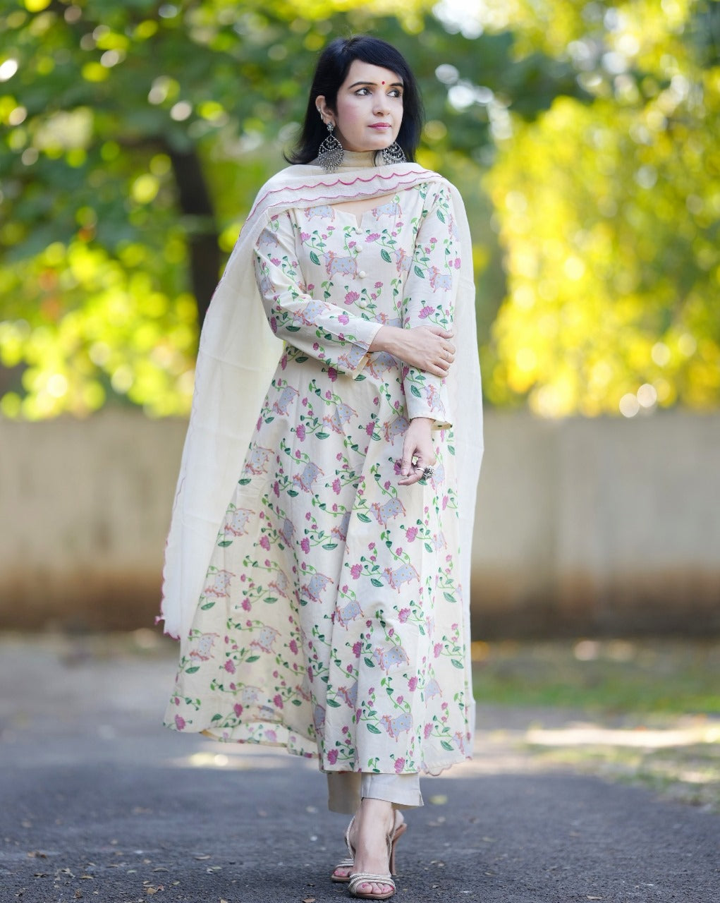 PICHWAI PRINT ANARKALI SET - Anvitha Collections