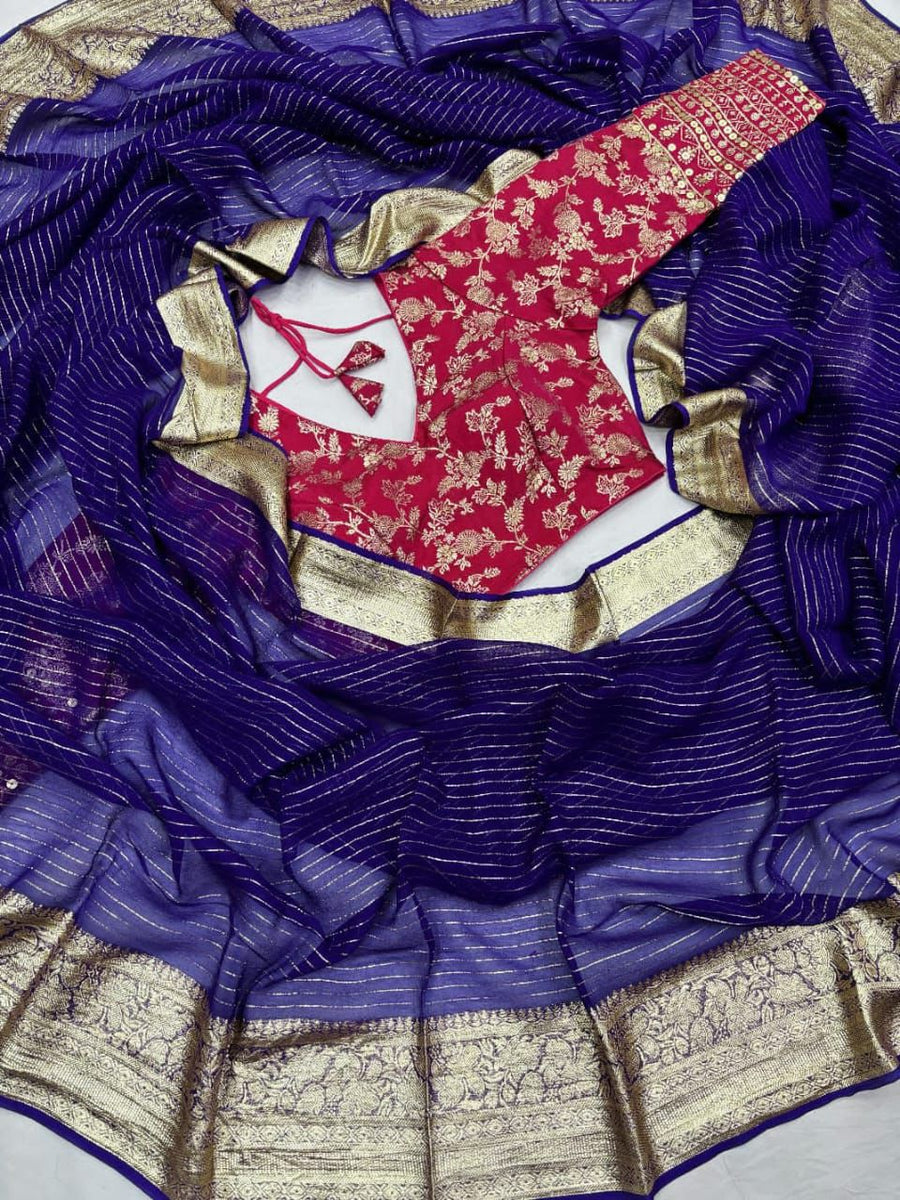 Viscose Georgette Saree - Anvitha Collections