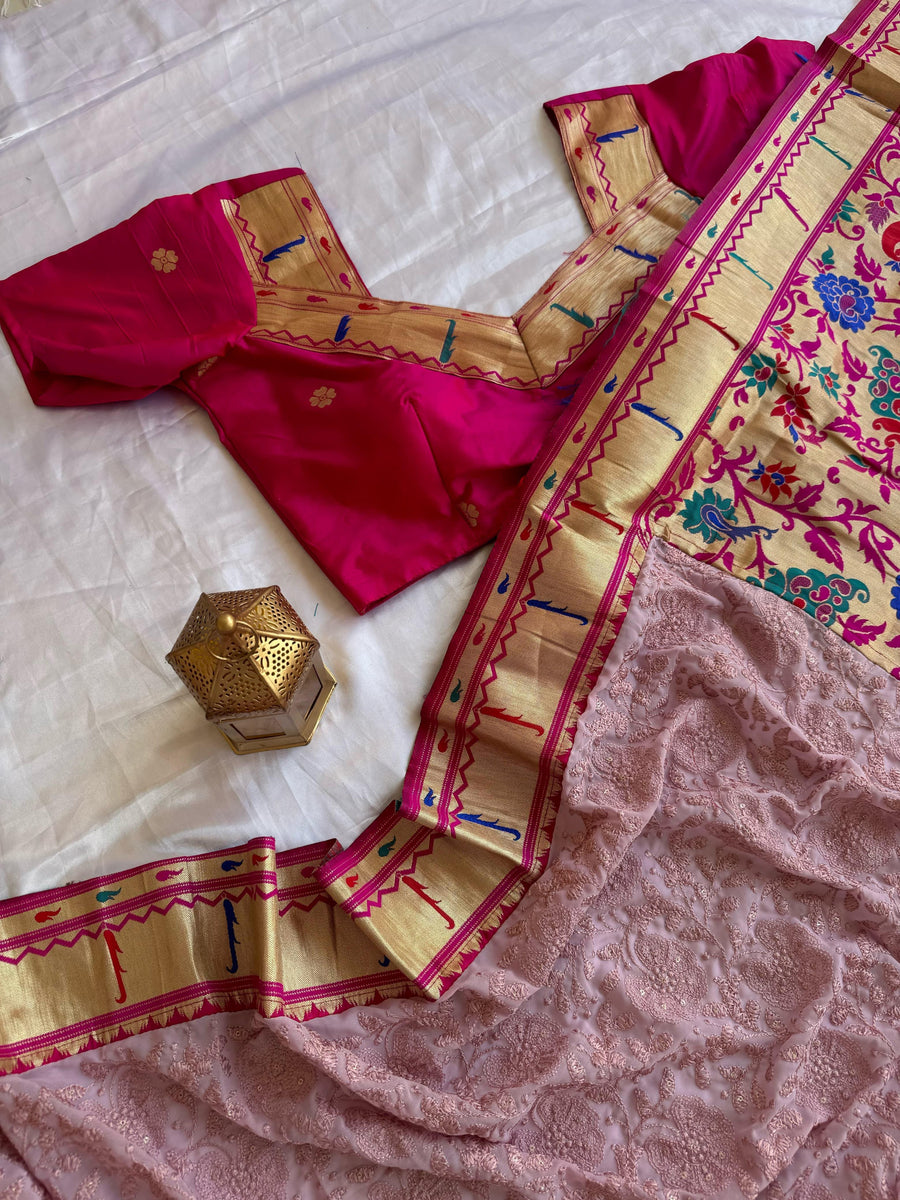 CHIKANKARI + PAITHANI - Anvitha Collections
