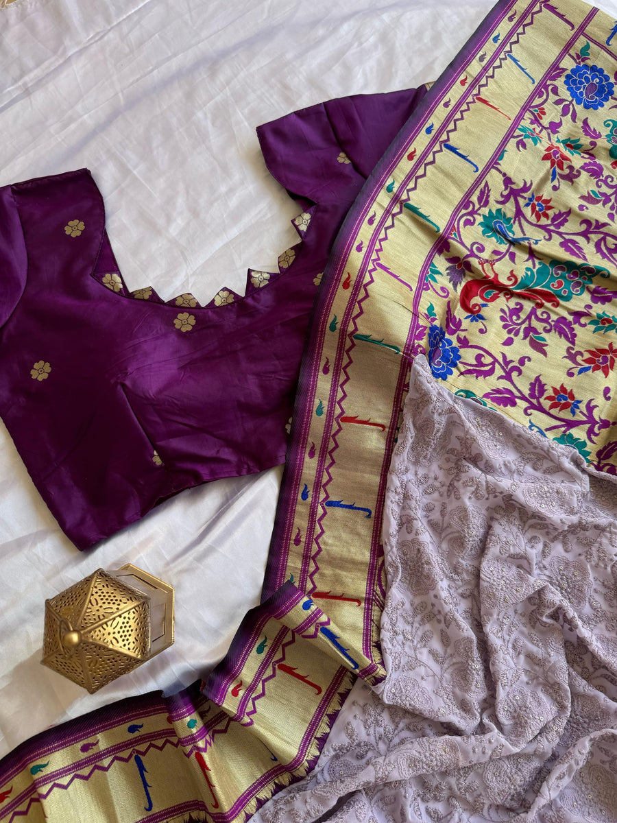 CHIKANKARI + PAITHANI - Anvitha Collections