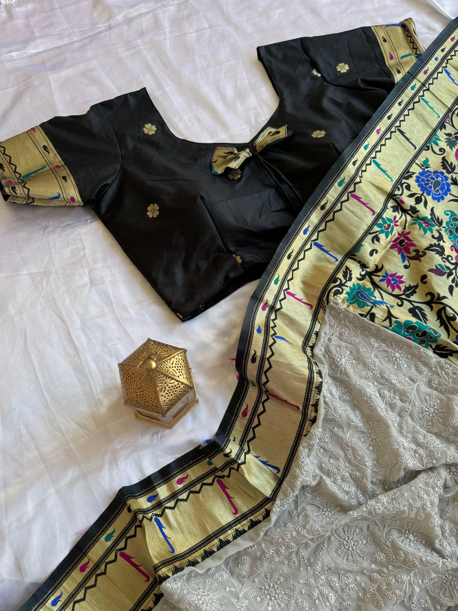 CHIKANKARI + PAITHANI - Anvitha Collections
