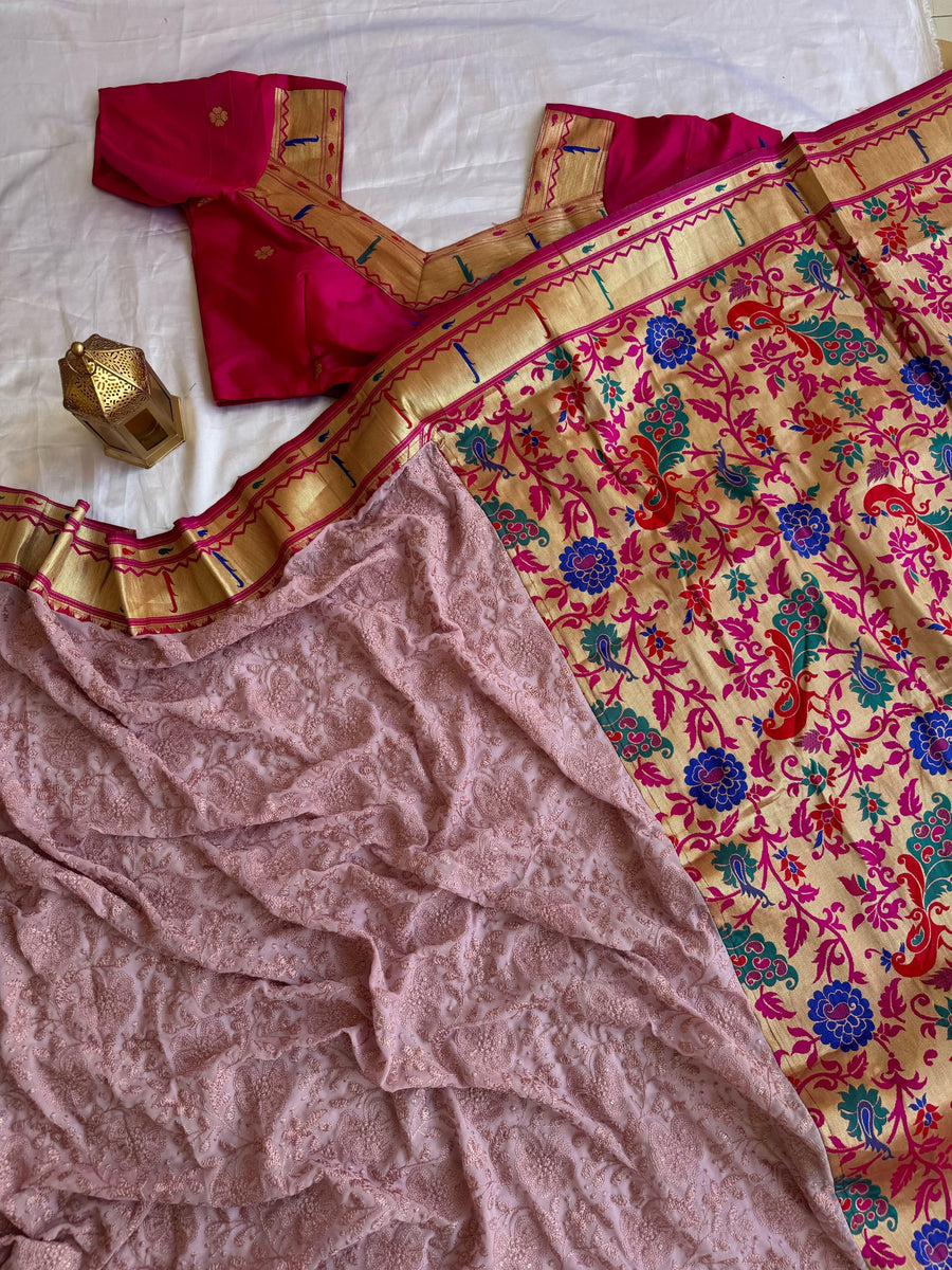 CHIKANKARI + PAITHANI - Anvitha Collections