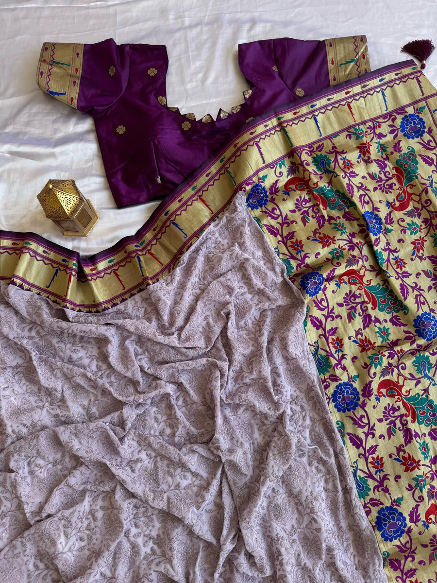 CHIKANKARI + PAITHANI - Anvitha Collections