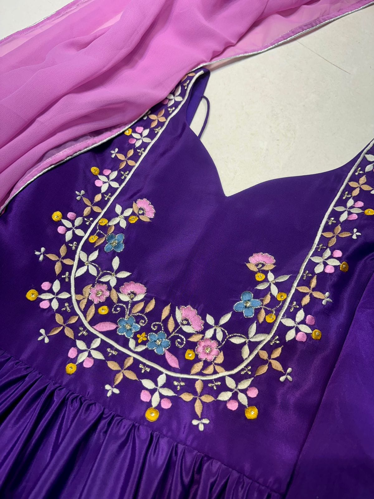 purple gown set - Anvitha Collections