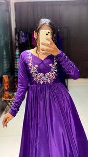 purple gown set - Anvitha Collections