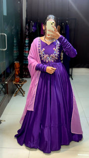 purple gown set - Anvitha Collections