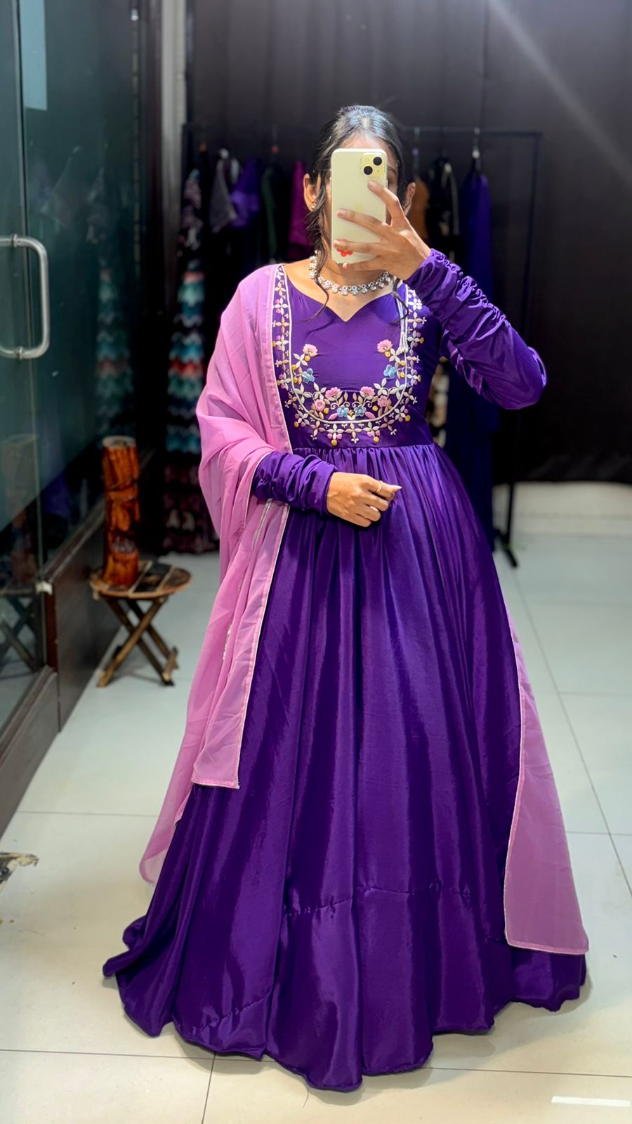 purple gown set - Anvitha Collections
