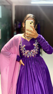 purple gown set