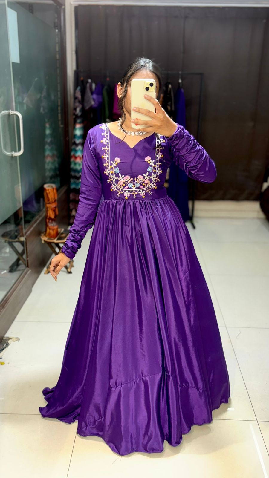 purple gown set - Anvitha Collections