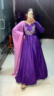 purple gown set - Anvitha Collections