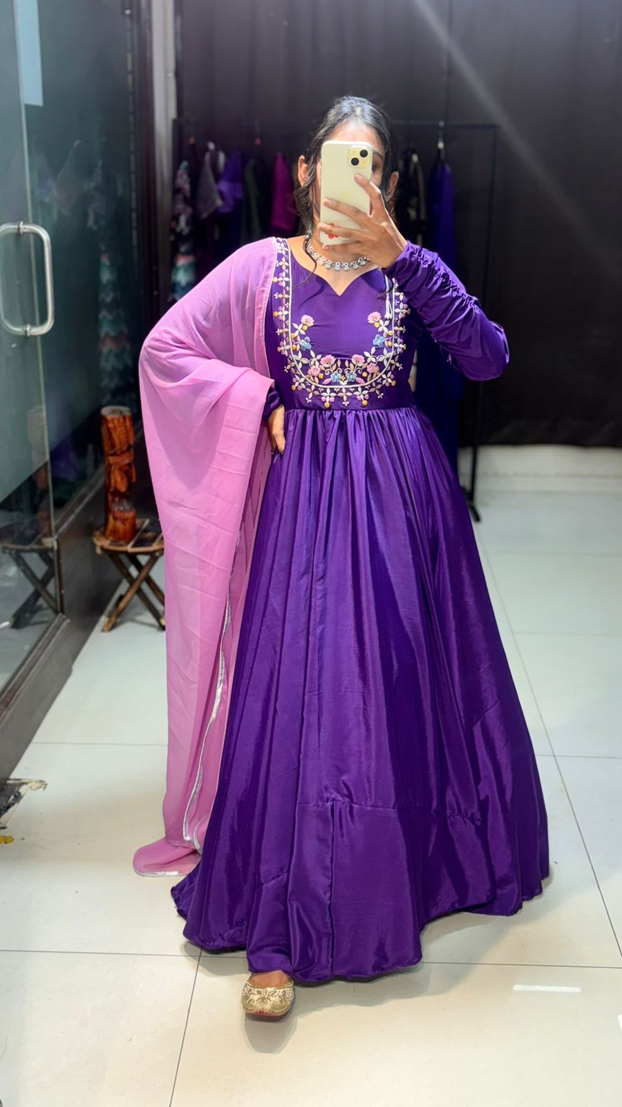 purple gown set - Anvitha Collections