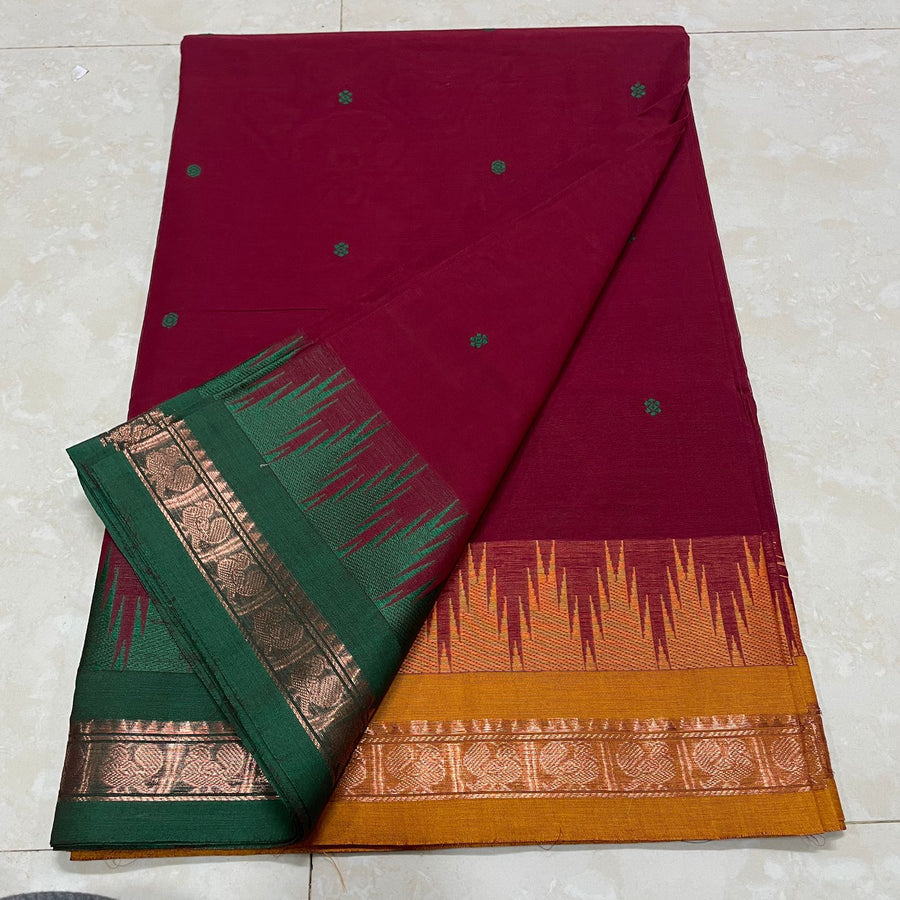 Zari border fancy Butta sarees