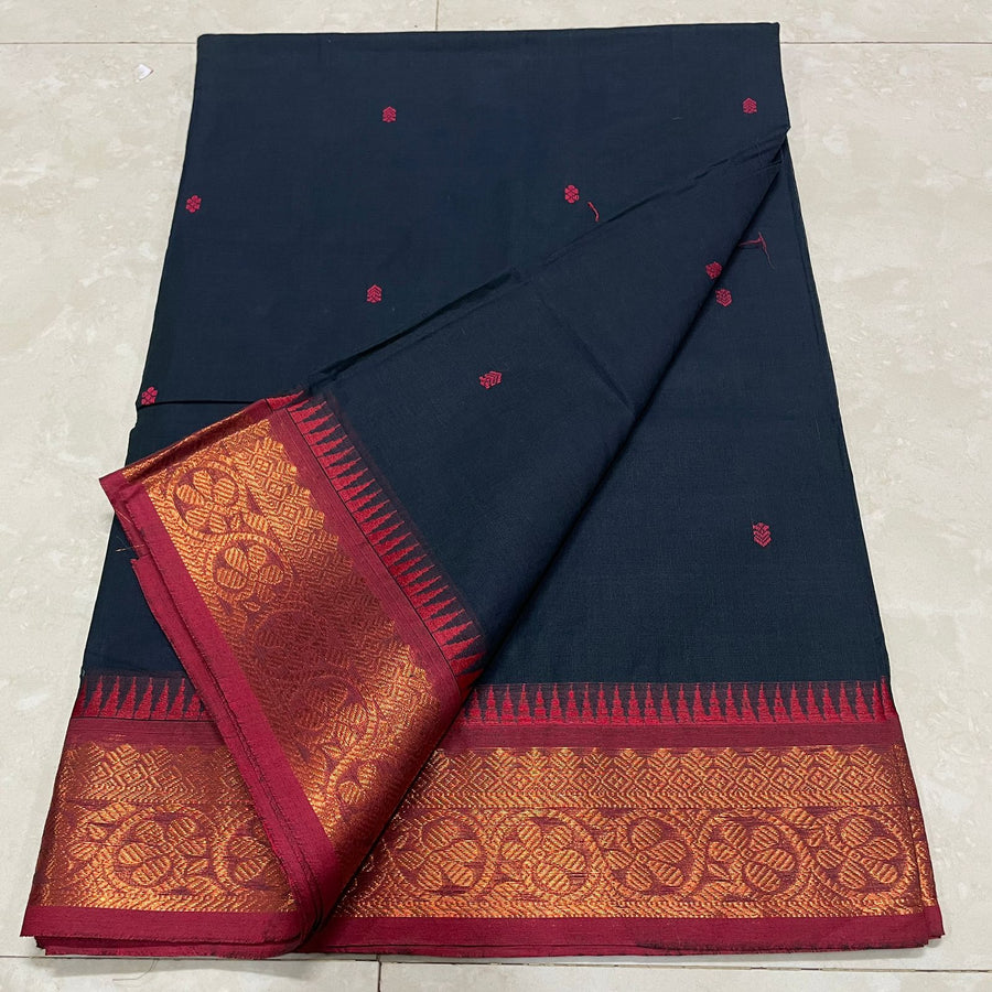Zari border fancy Butta sarees - Anvitha Collections