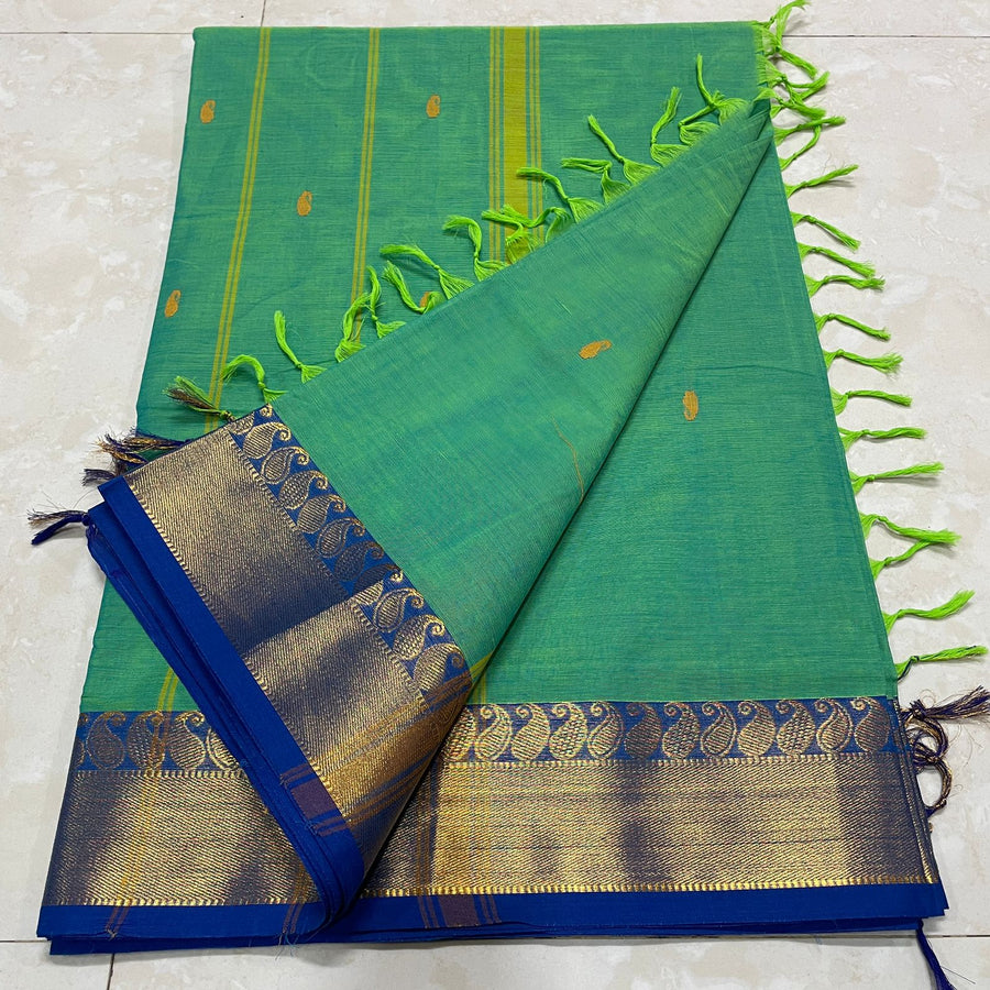 Zari border fancy Butta sarees - Anvitha Collections