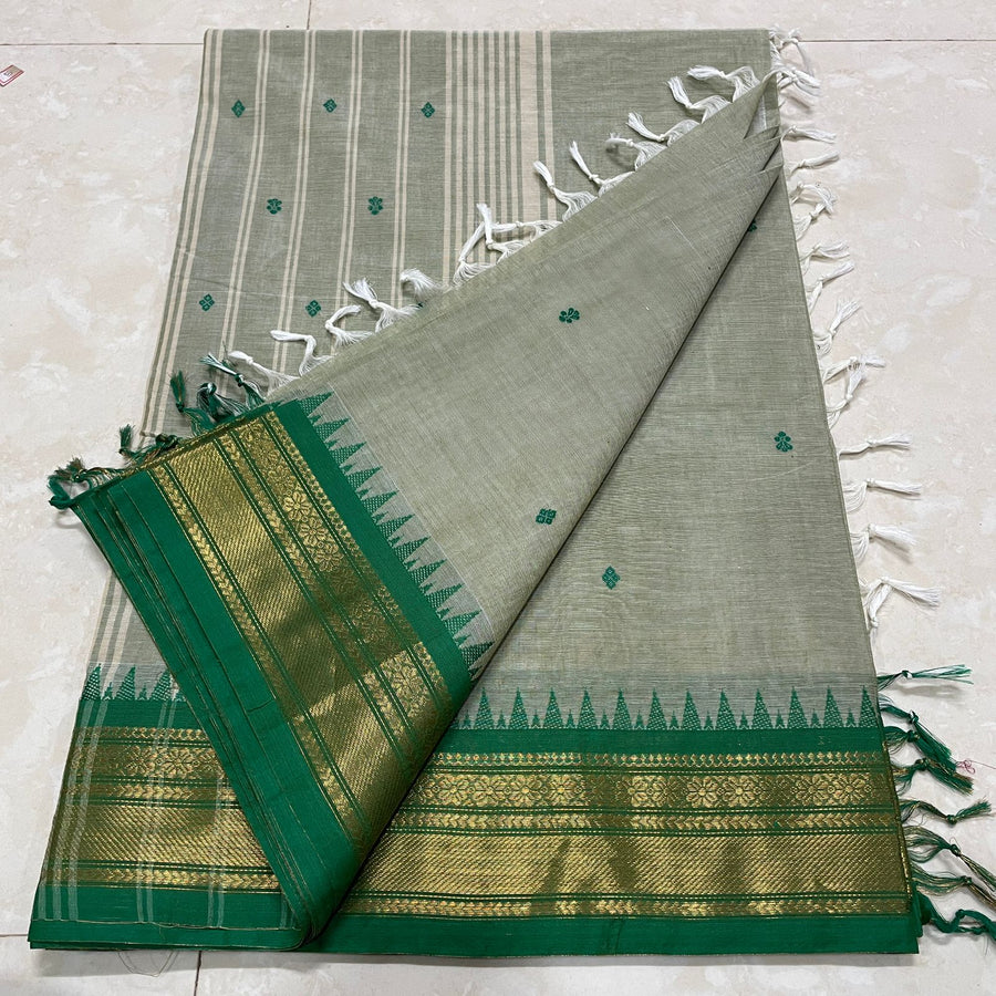 Zari border fancy Butta sarees - Anvitha Collections