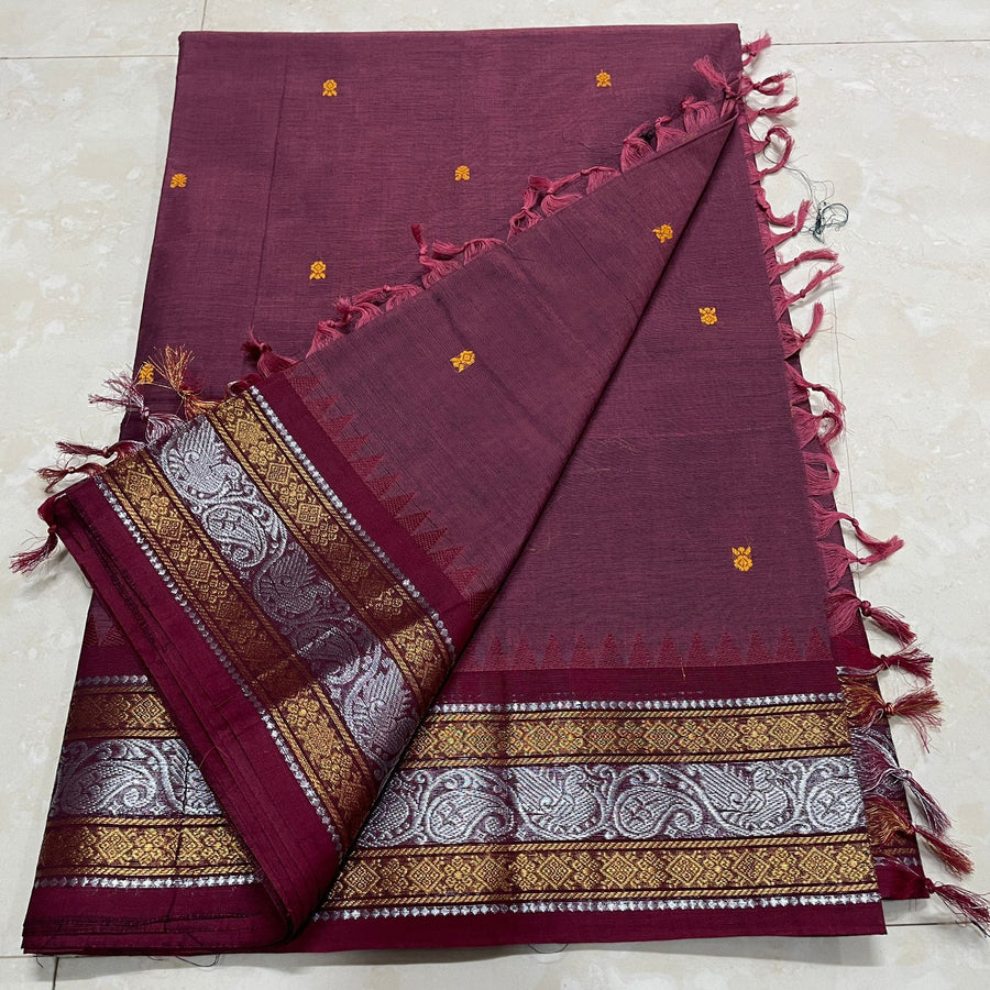 Zari border fancy Butta sarees