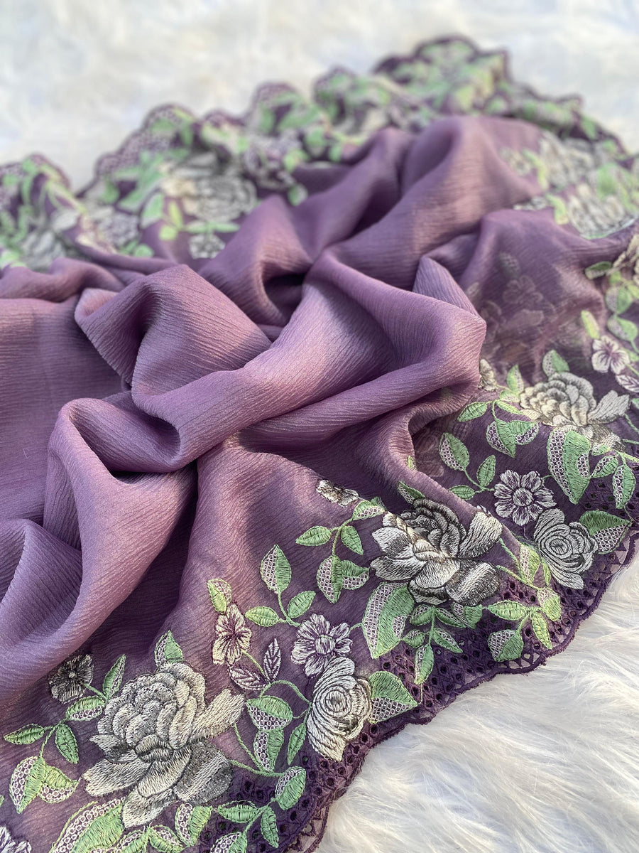 pure chiffon sarees - Anvitha Collections
